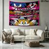 Sonic Hedgehog Wall Tapestry Aesthetic Wall Hanging Printed Fabric Blanket Decorative Tapestries For Bedroom Living Room Home Decor