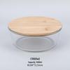ZISIZ Glass Food Storage Container with Wood Lid
