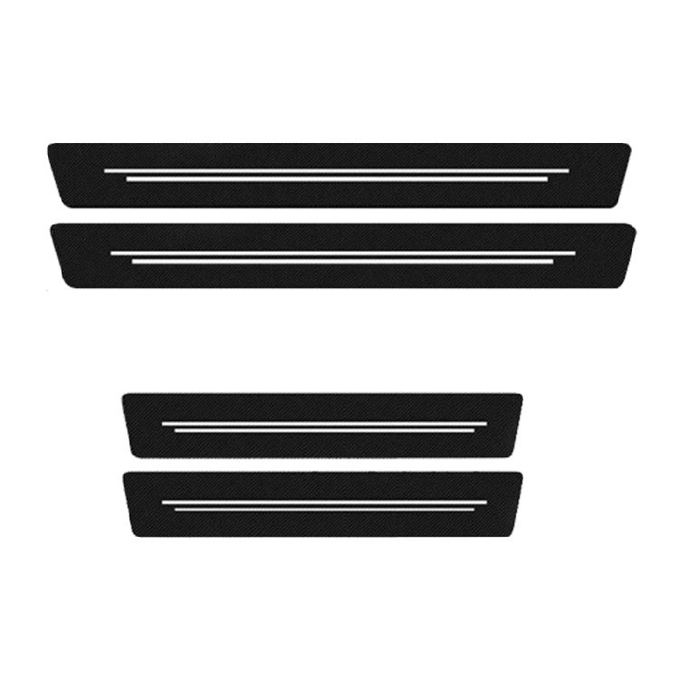 Fit Automotive Door Sill Guards Carbon Fiber Leather Protection Easy Vehicle Accessories