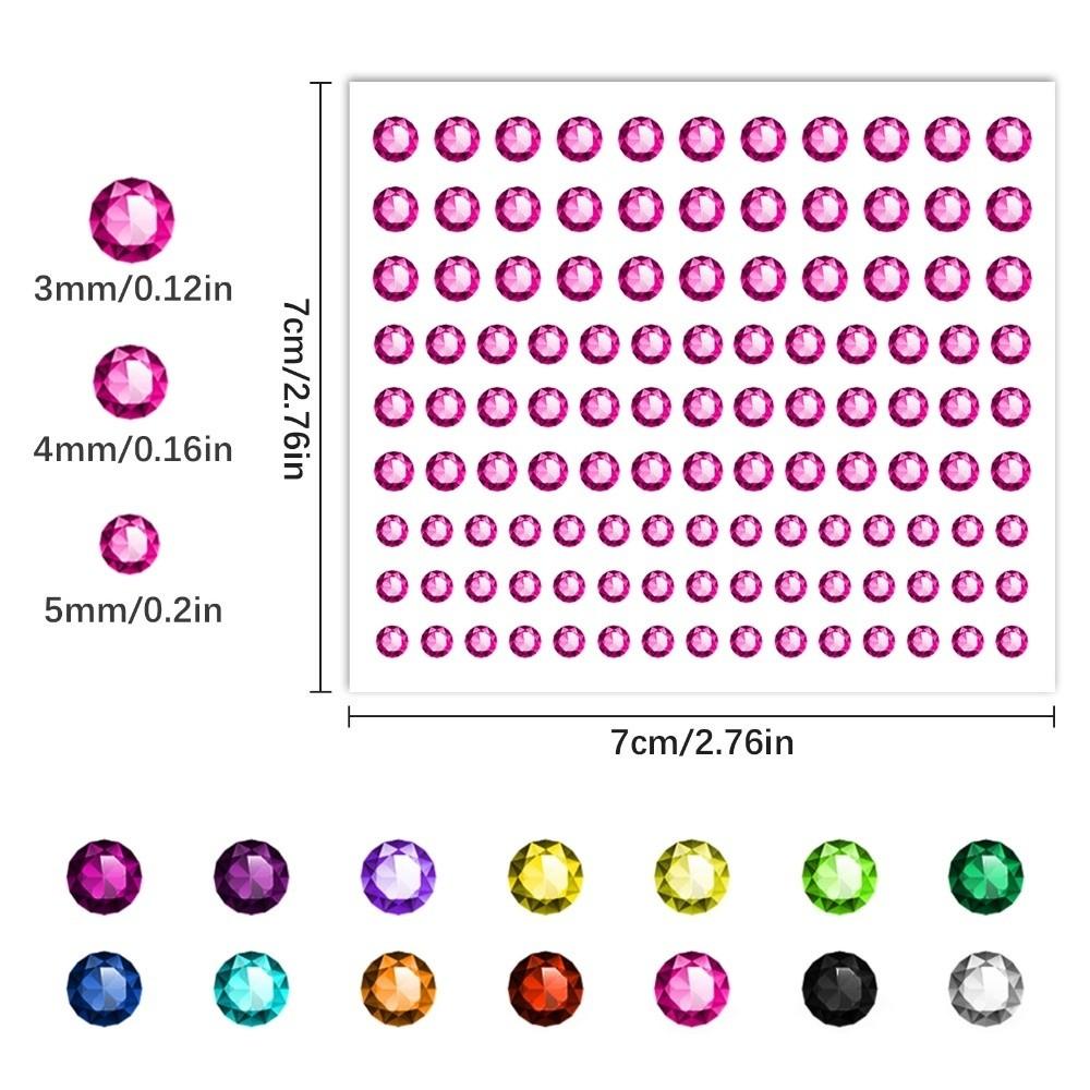 10 Sheets with Adhesive Backing Face Eye Jewels Sticker DIY Crystal Gem Sticker Gift Decor