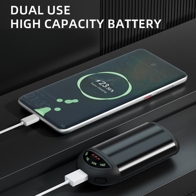 Portable 3In1 Pocket Hand Warmer Double Sided Heating Power Bank Fast Charging Function For Fishing Hiking Skiing Camping