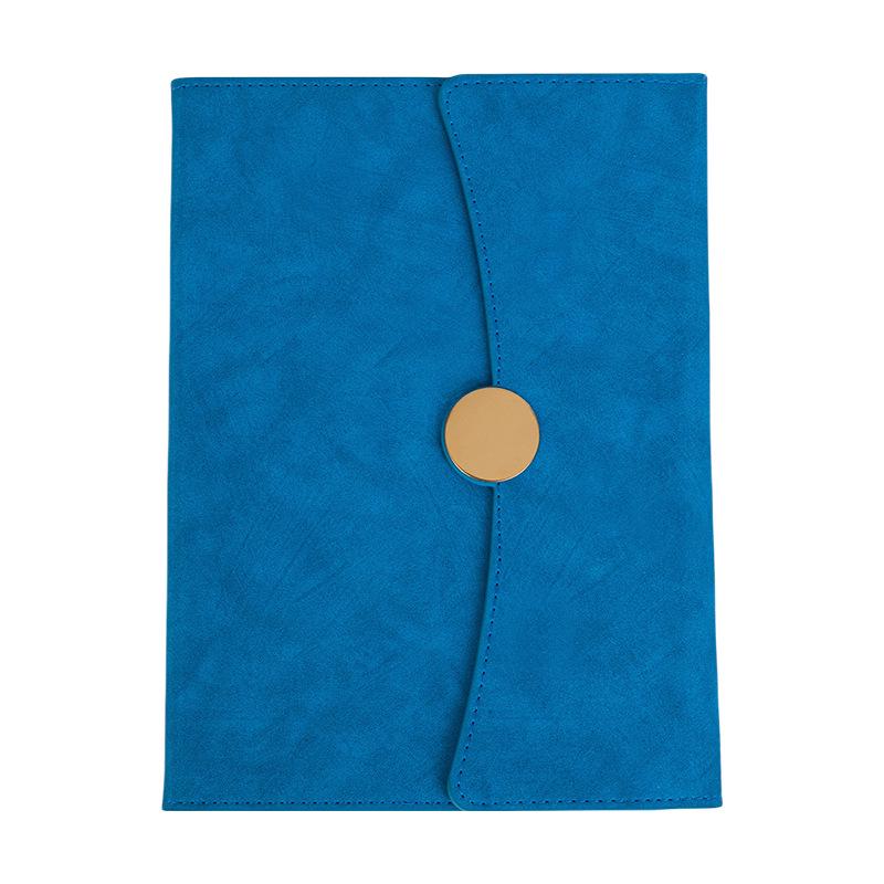 A5 Tri-Fold PU Leather Multi-Color Business Notebook with Snap Closure, Thick Pages for Meetings.