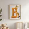 Plakat Śmiejąca Się Żyrafa Przy Literze B Plakat Śmiejąca Się Żyrafa Przy Literze B, 30X40 Cm, Rama Aluminiowa Czarna, Papier Matowy 230 Gsm