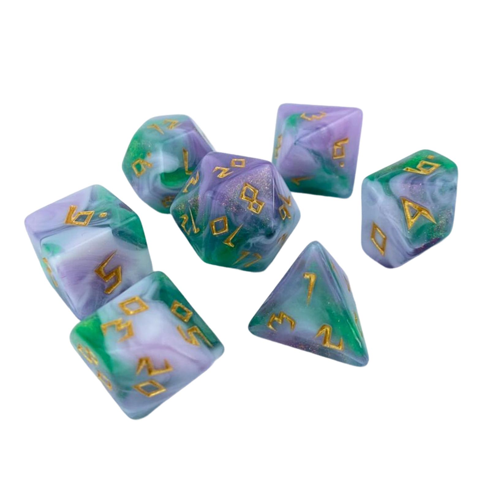 

7Pcs Gaming Dice Acrylic for Teaching Props Role Playing Table Game Kids Toy d6 D8 D10 D4 Dices Set board game Party Favors