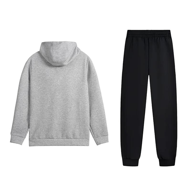 Li-Ning Minimalist Fashion Solid Color Cotton Comfortable Lightweight Soft Versatile Hooded Cardigan Sweatshirt Casual Sports Suit AWDVP41-1+AKLUAG3-4