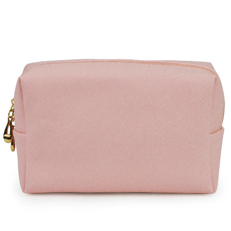 Cosmetic Bag Women Popular Product Pu Hand-Held Portable Square Waterproof Zipper Cute Travel Makeup Skincare Bag
