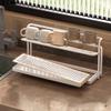 Stainless Steel 2-Tier Bottle Drying Rack with Drain Tray - Space Saving Kitchen Cup Storage Rack for Mugs, Jugs and Accessories