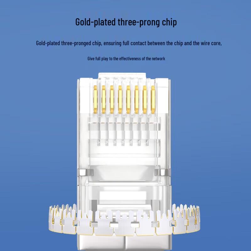 Shanze Cat5e Shielded RJ45 Gold-Plated Ethernet Connectors (100-Pack)