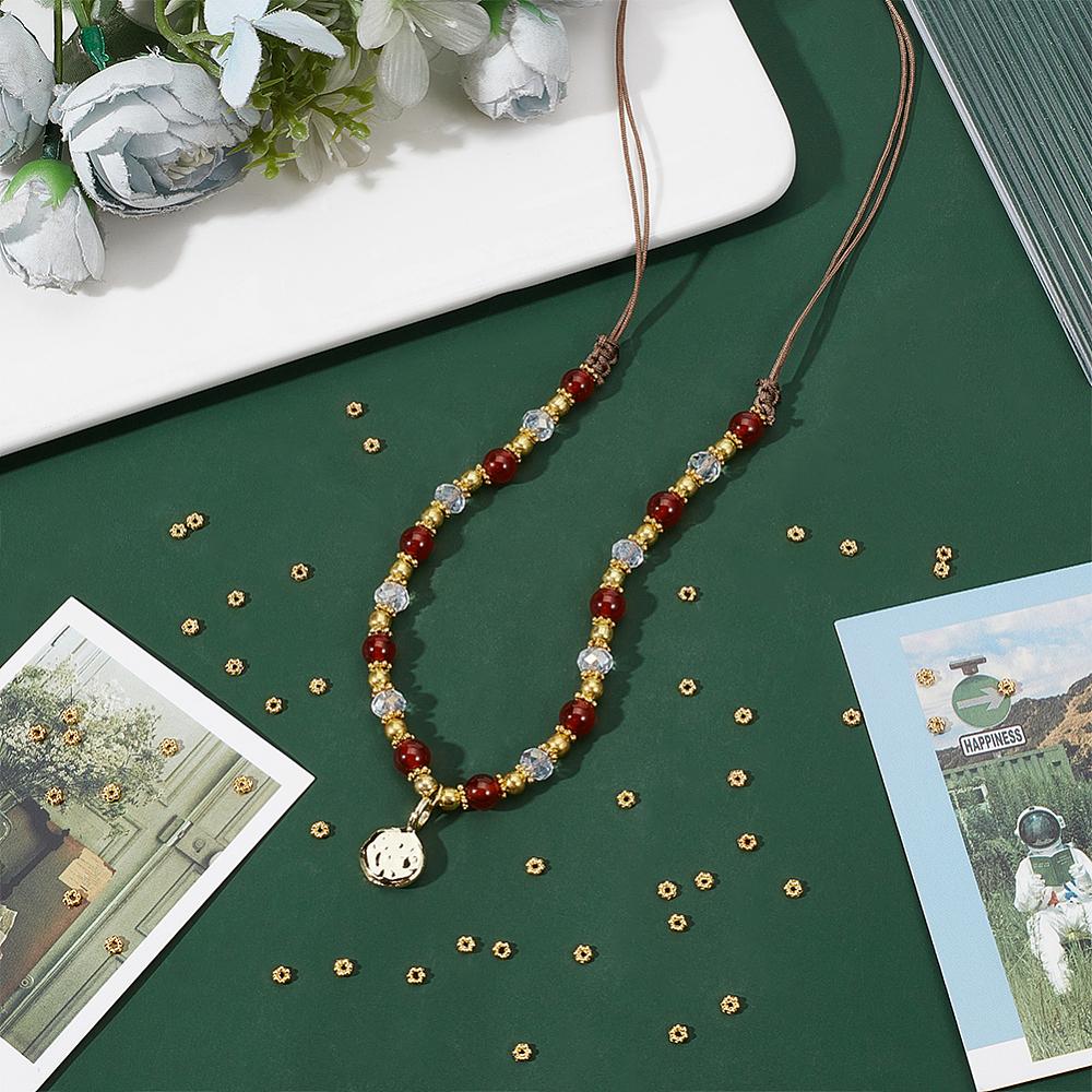 1000Pcs Tibetan Style Alloy Daisy Spacer Beads, Cadmium Free & Lead Free, Flower, Golden, 4x1.5mm, Hole: 1mm, 1000pcs/set