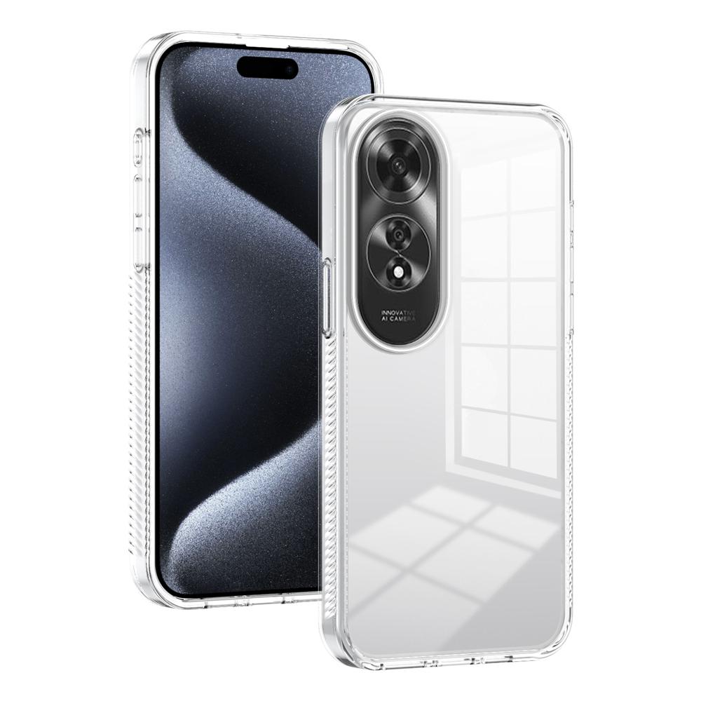 KEYSION Transparent Phone Case for OPPO A60 4G Soft TPU+PC Anti-slip HD Clear Shockproof Phone Back Cover for OPPO A60