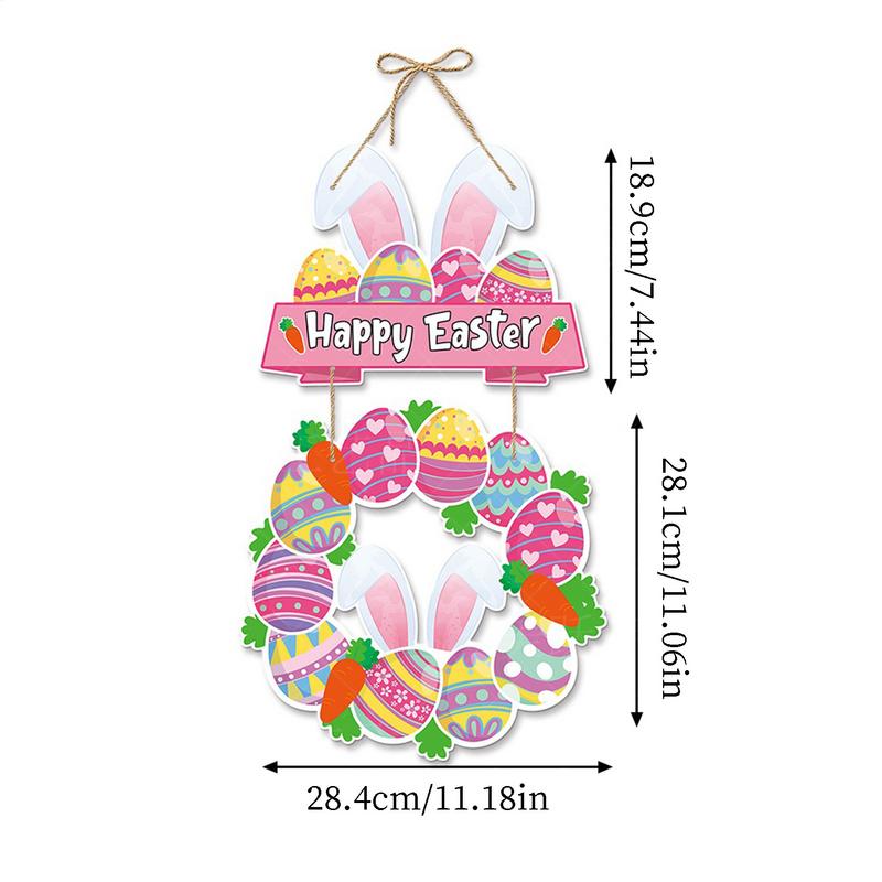 Front Door Easter Decorations Handmade Easter Door Hanger Egg Bunny Welcome Sign Easter Wall Decor Farmhouse Decor For Farmhouse