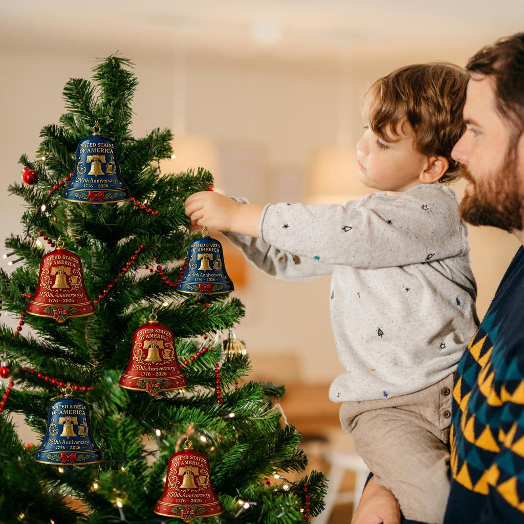 USA 250-årsjubileumsklocka Multifunktionell Hängande Klocka Dekor Slitstark Elegant Tillverkad Dörrklocka för Patriotiska Högtider