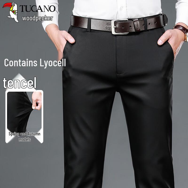 

TUCANO Men s Wrinkle-Free Lyocell Blend Business Casual Trousers 33