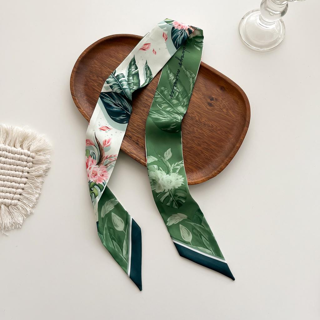 Europe Fashion New National Style Small Nroken Flower Women's Decorative Twill Binding Bag Handle Silk Scarf Ribbon Scarf