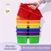 1/4pcs Stackable Thick Plastic Storage Boxes with Handles, 3 Compartments - Multi-Purpose Organizer for Classroom Supplies