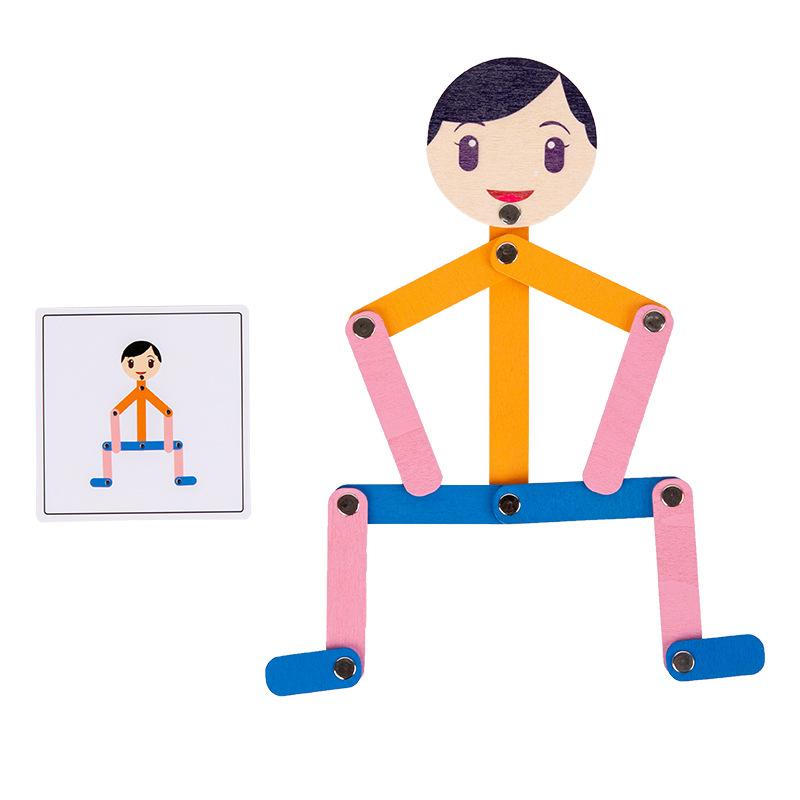 Material Montessori Jucării puzzle DIY Poză sportivă cu 24 de cărți cu două fețe pentru copii Cadouri jucării educaționale de inteligență timpurie