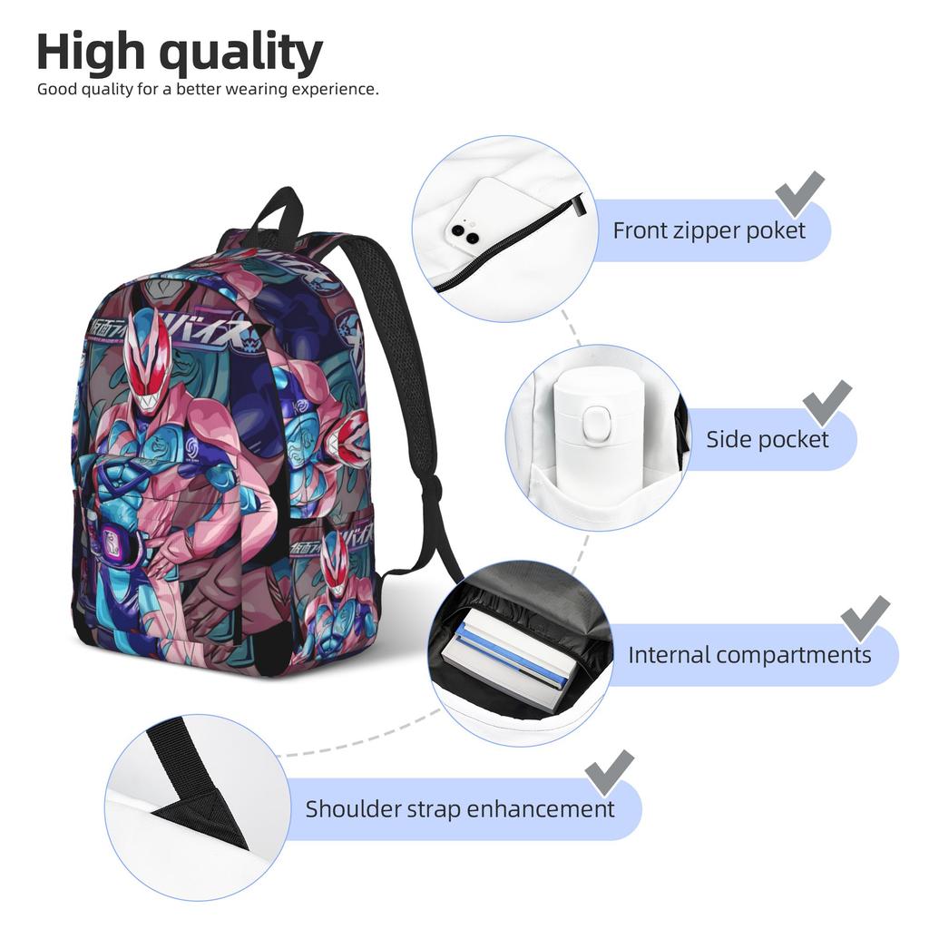 Fashion Kamen Rider Revice Backpack  Mochilas Cool Outdoor Large Capacity Rucksack