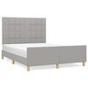 VidaXL Bed Frame with Headboard Light Grey 140x200 Cm3125057