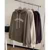 Women's Oversized Retro Letter Applique Hooded Sweatshirt for Spring and Autumn 2025