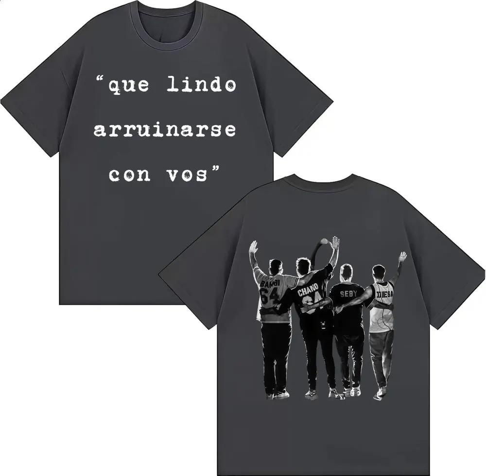 2026 Tan Bionica _que Lindo Arruinarse Con Vos_ Print T-shirt Men Women Clothes Fashion Gothic T Shirts Cotton T Shirt