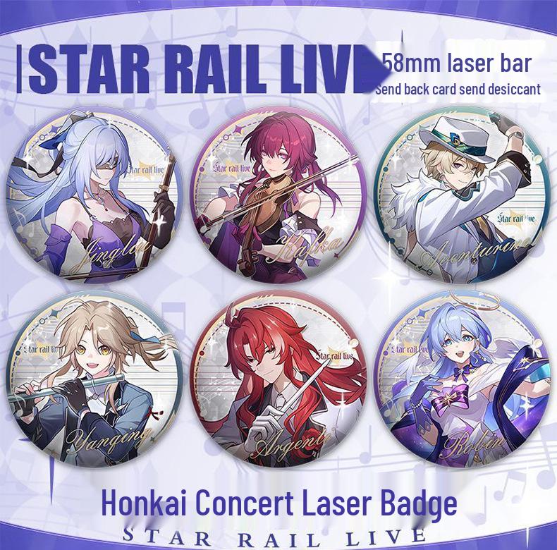 Honkai: Star Rail Concert 58mm Badge - Six Characters, Double Flash Design