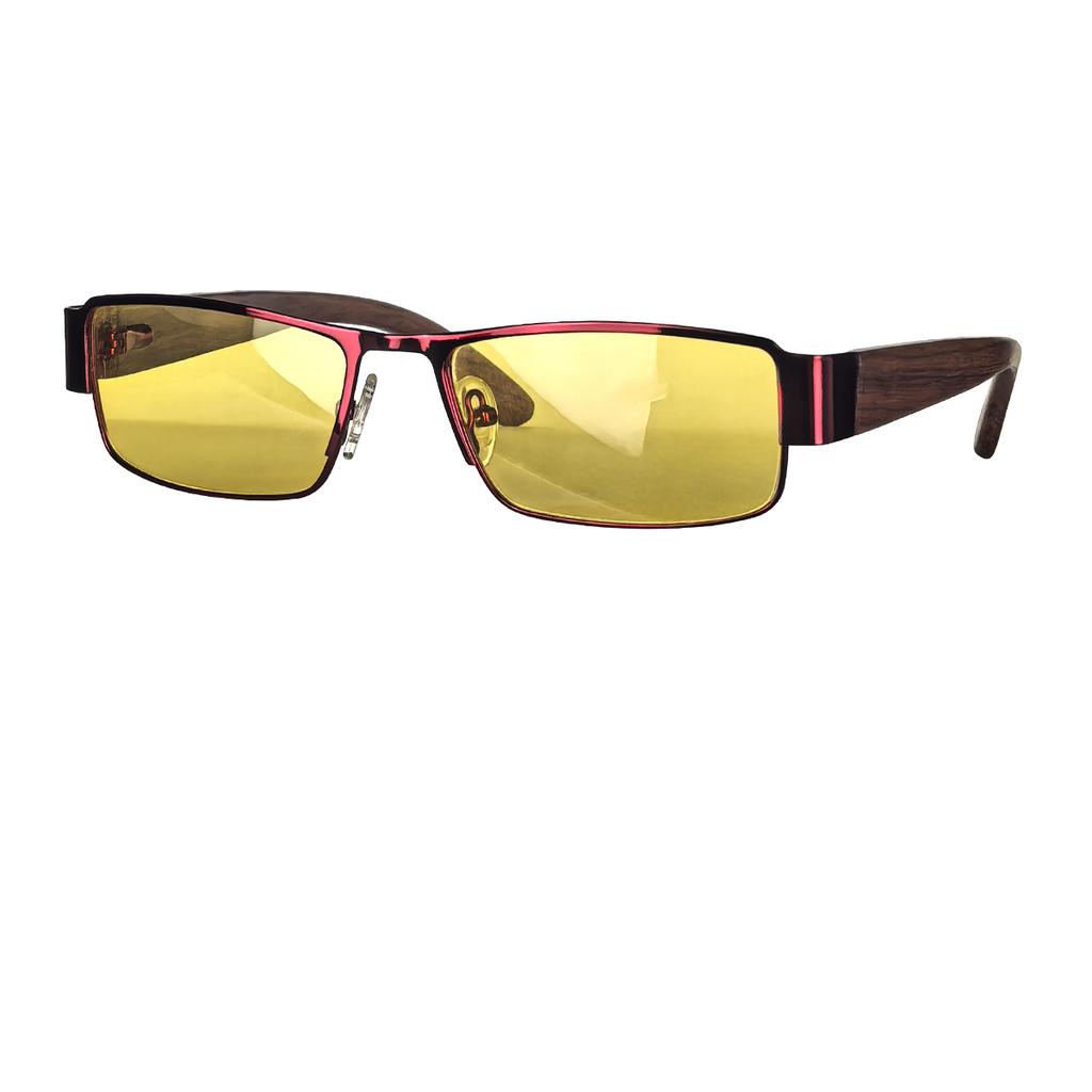 SHINU anti blue light lenses yellow driving glasses sleep glasses red lens orange gamging lens with wood leg frame