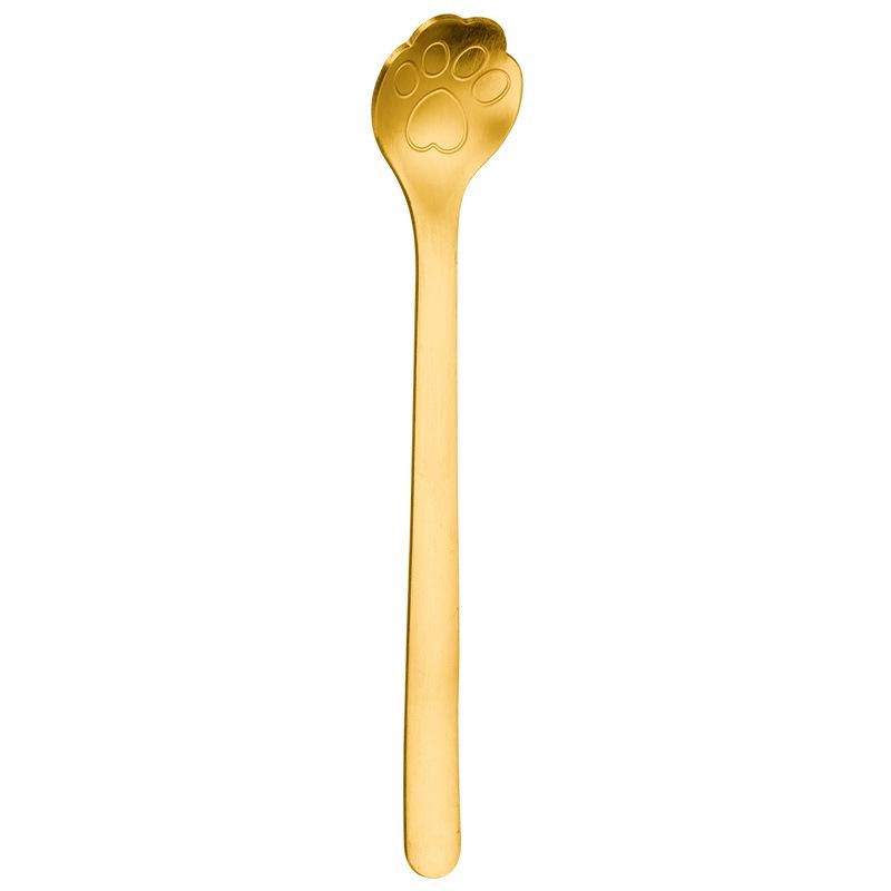 Creative Cat Paw 304 Stainless Steel Spoon - Perfect for Coffee, Ice Cream, and Desserts.
