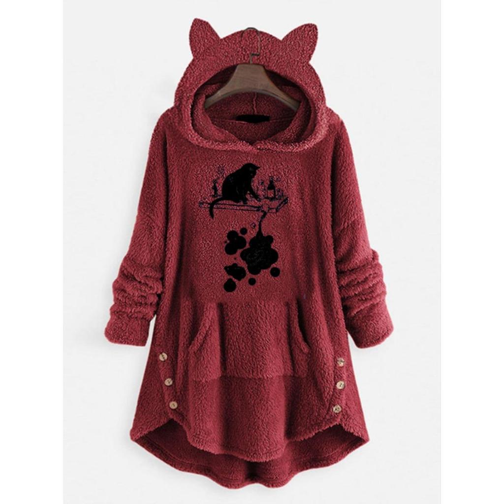 Autumn and Winter Hoodie, Women's Hooded Long Sleeved Double-sided Velvet Women's Oversized Jacket