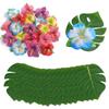 48Pcs Artificial Palm Leaf Flowers Heads Fake Leaf Hawaiian Jungle Beach Theme Birthday Party Dining Table Wedding Decoration