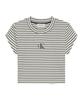 Kaelbinkeullainjin Women'S Striped Monologo Baby Rib Short Sleeve T-Shirt 47F833G Xdy