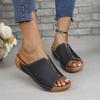 2025 Spring and Summer New Slippery Women's Comfortable Slope Heel Thick Sole Simple and Casual External Wearing Slippers