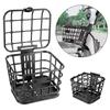 Black Bike Front Basket Detachable Hollow Bicycle Storage Basket Plastic With Lid Bike Front Carrier Bag Cycling Accessories