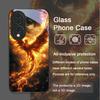 Aesthetic Phoenix Fire Feather Pattern Tempered Glass Phone Case for Huawei Nova 13 Pro 12 11 SE 10 P60 P40 Mate 40 50 60 Cover