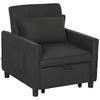 Reclining Sofa Bed Armchair with Side Pockets, In Velvet-Effect Fabric, 74x84x81 Cm, Dark Grey