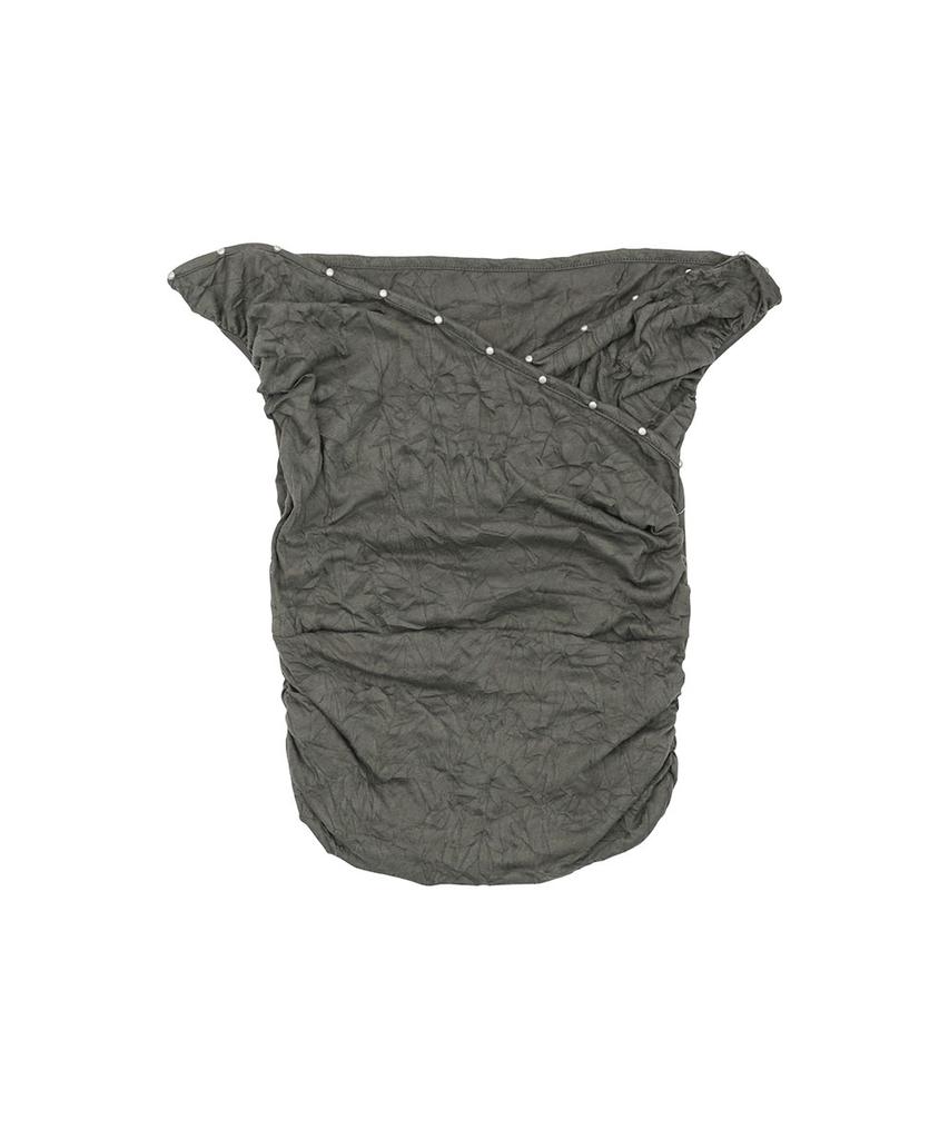 NO EXTRA TOUCH Studded Wrinkle Lace Layered Blouse(Khaki) / 26Smbl001Kh