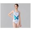Butterfly Pattern Cute One-piece Triangle Racing Sports Swimming Pool Training Hot Suit Women's Slightly Fat Large Size