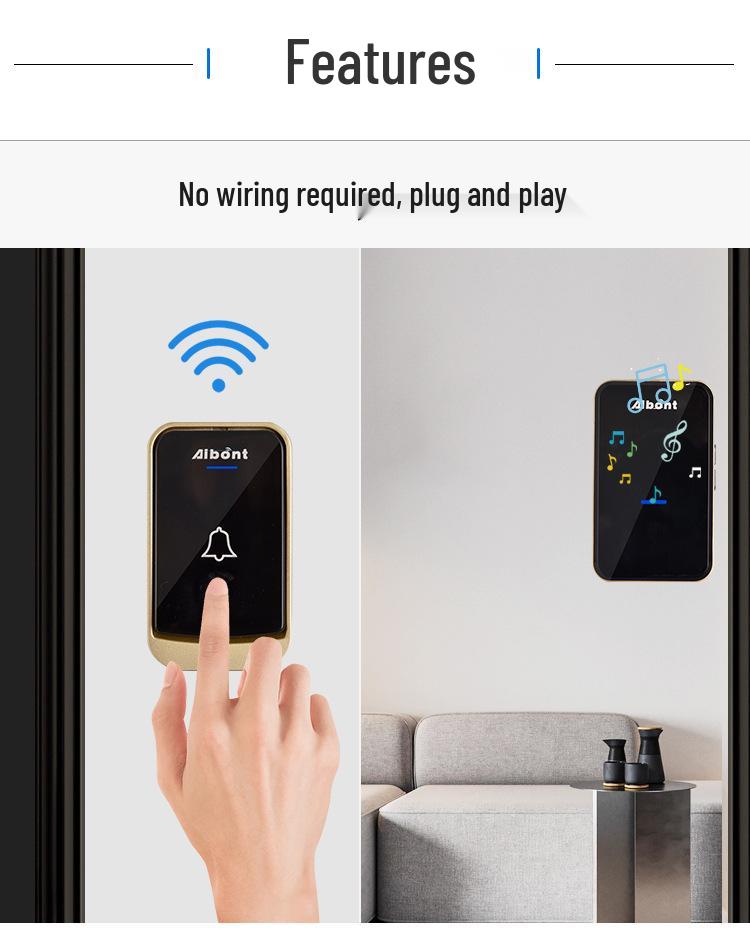 Smart Wireless Doorbell with Dual Unit Compatibility (US/EU)