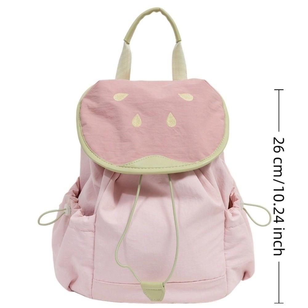 Trendy Dopamine Color Drawstring Backpack Korean Style Fruit Shoulder Bag Large Capacity School Bag Hiking