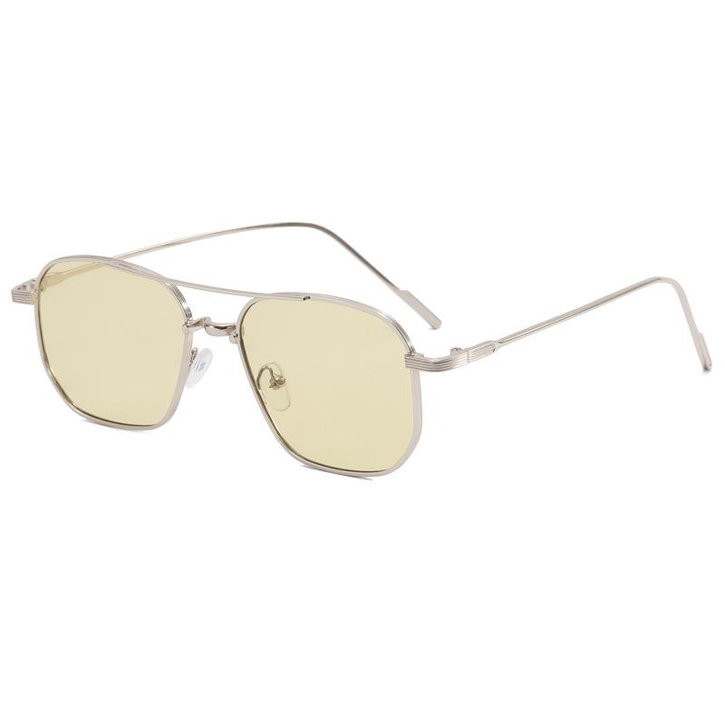 

European American Style Sun Eyeglasses Durable Female Square Shape Double Bridge Sunglasses Man Sunglass Female