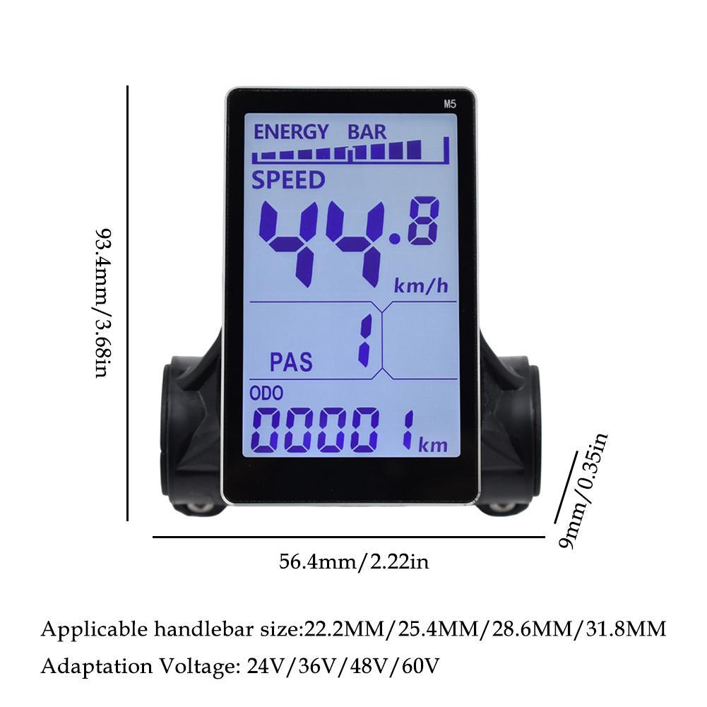 5-pin E-Bike M5 LCD Display Screen Electric Scooter Speedmeter With Control Electric Bicycle Display Modification Accessories