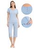 Women's Pajamas M Cotton Short Sleeve 3/4 Length Pants Soft Nice Delicate