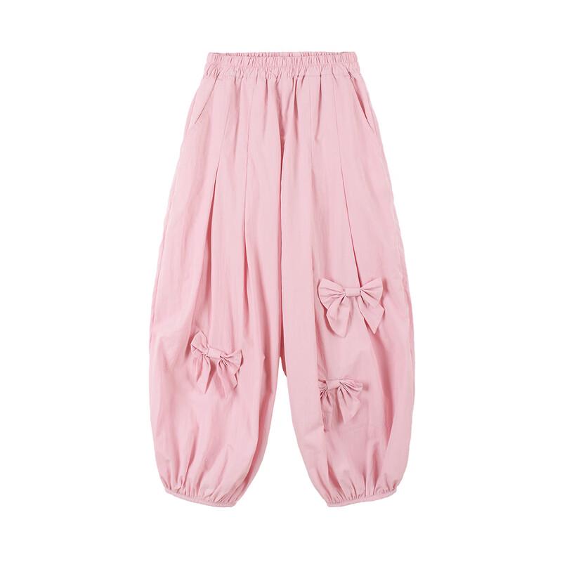 Little Yin Man Girls' Breathable Bow Lantern Pants