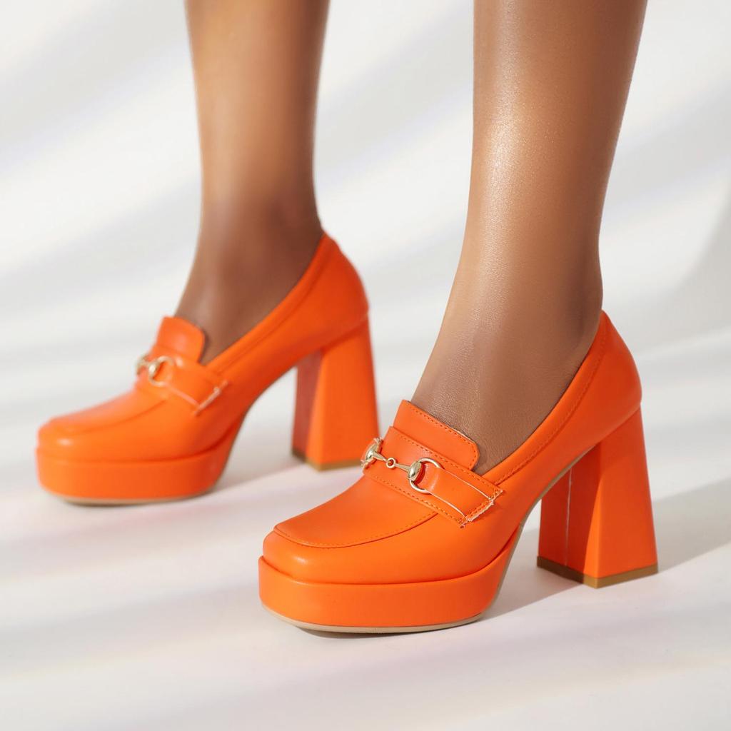 Q/Damen-Einzelschuhe mit hohem Absatz, modische wasserdichte Plattform, Einzelschuhe mit dickem Absatz, große Vier-Jahreszeiten-Damenschuhe