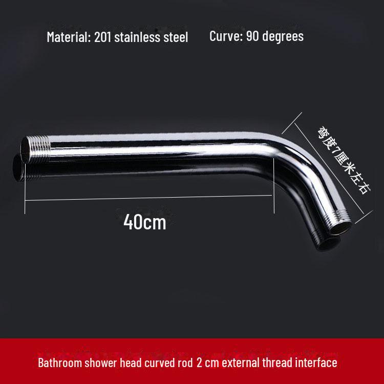 Support coudé pour pommeau de douche mural en acier inoxydable