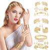 Grecian Goddesses Costume Accessories Set Roman Toga Party Headband Upper Arm Cuffs Bracelet Earring Necklace Jewelry