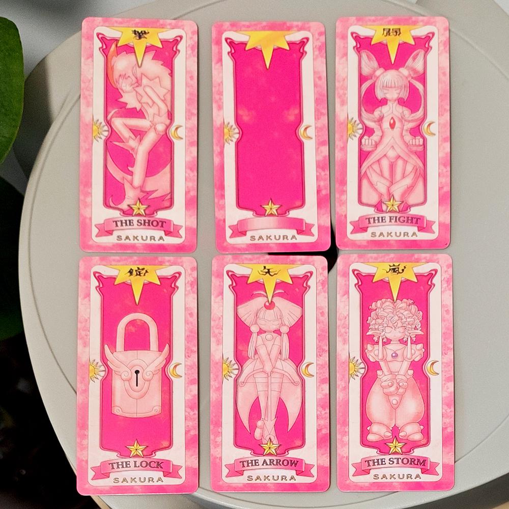 11x5.5cm Cardcaptor Sakura Tarot Deck - Complete 56 Card Set | Pink Sakura Edition for Fans & Cosplay