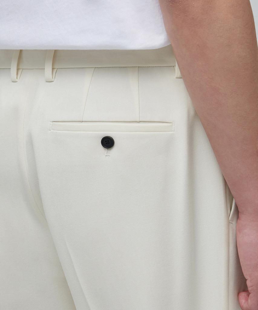 Musinsa Standard Semi-Wide Slit Hidden Banding Slacks [Cream]