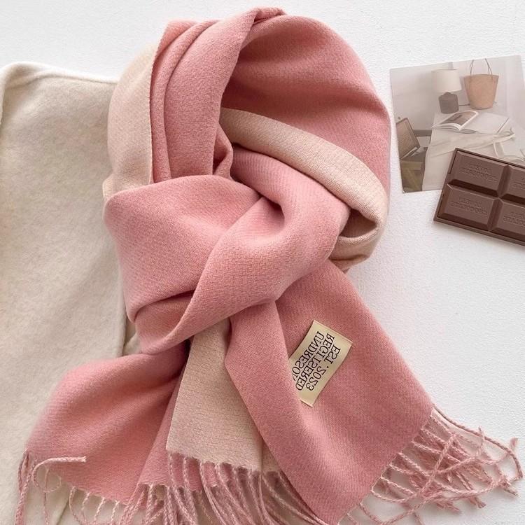 Super Soft Waxy Cashmere Scarf for Women in Winter High End  Korean Version  Versatile Camel Color  Double sided Solid Color  Warm Scarf for Mother
