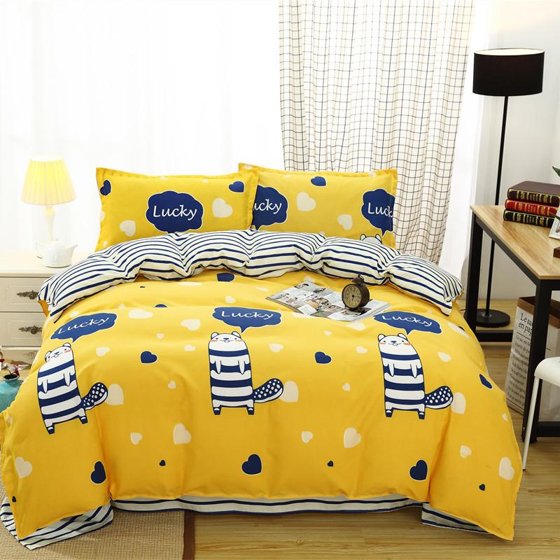 Warm Four-piece Set, Quilt Cover, Bed Linen, Bedding, Single Dormitory Three-piece Set