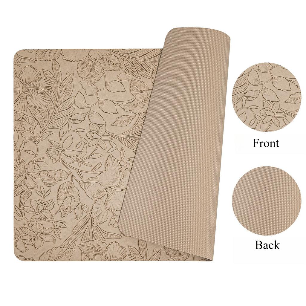 Nordic Embossed PVC Leather Placemats Heat Resistant Non Slip Dining Table Mats Elegant Hotel Home Western Food Table Pads